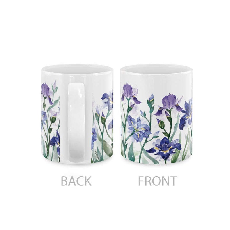 MUGBREW 11 OZ Coffee Mug Flowers Plants Garden Variety Designs, Irises Flowers - Image 3
